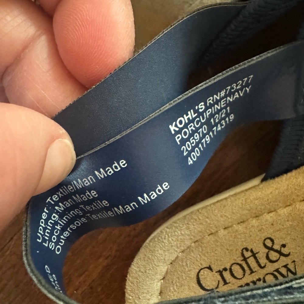 NWT Croft & Barrow Navy Blue Comfort Sandals - Picture 7 of 8